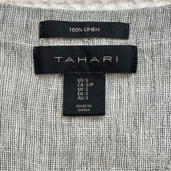 Tahari Oversized Lagenlook Linen Cross-Dye Top Size Small - Picture 7 of 7
